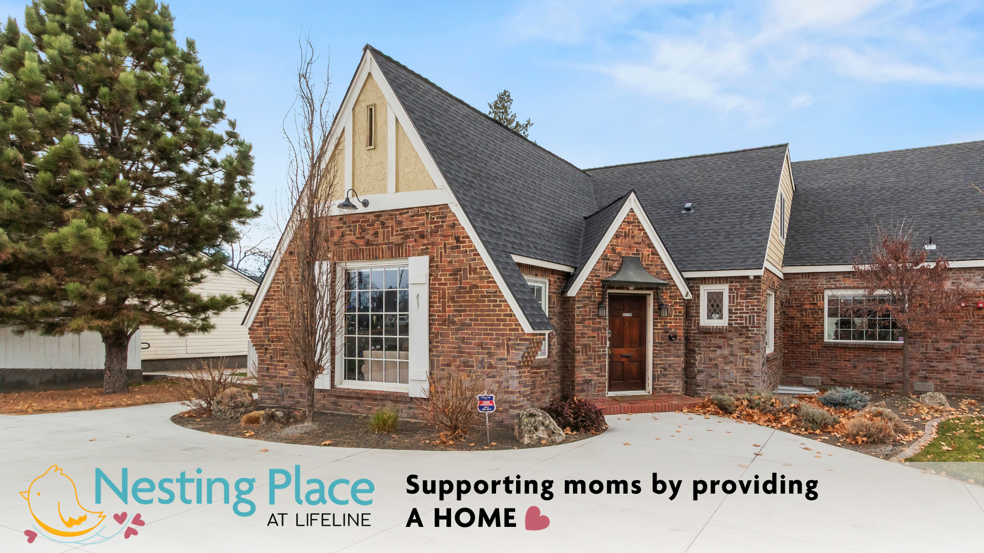 Nesting Place photo, text: supporting moms by providing a home